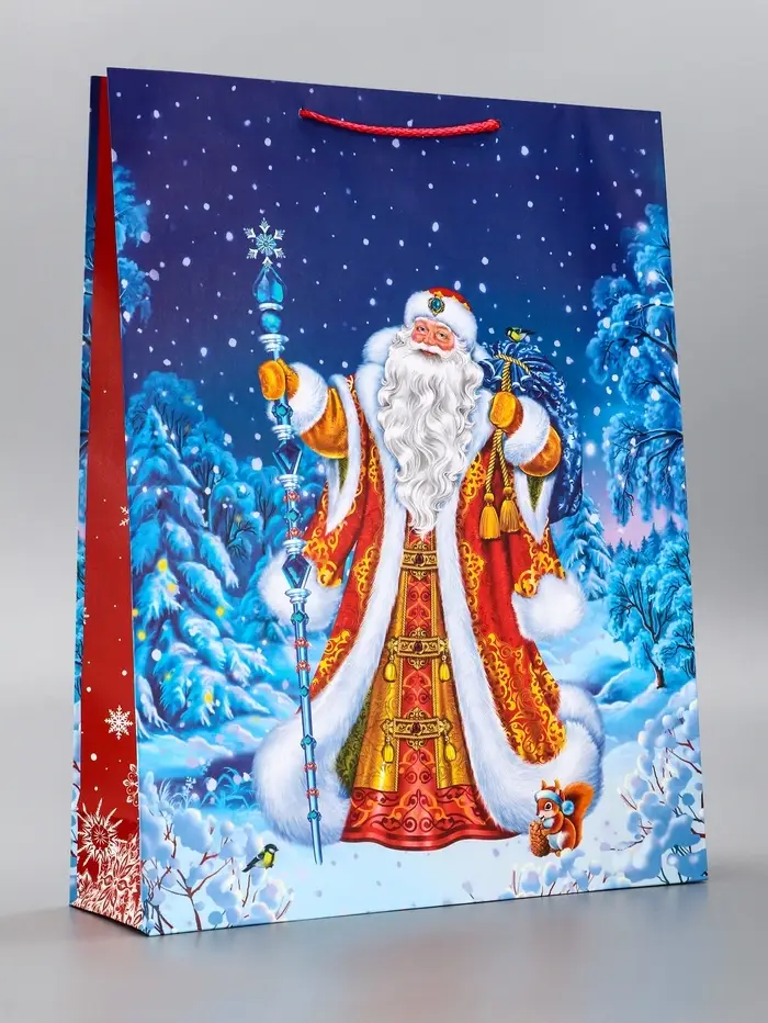 Пакет подарочный новогодний ламинированный, &laquo;Дед Мороз&raquo; , 33&times;10&times;42.5 см