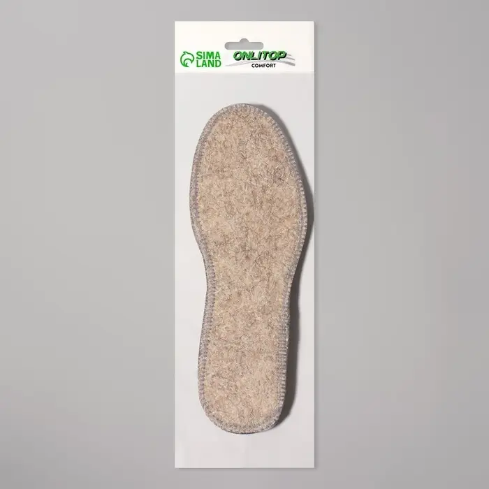 Стельки для обуви, утеплённые, двухслойные, фольгированные, окантовка, р-р RU 38 (р-р Пр-ля 40), 25 см, пара, серые