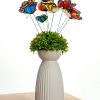 Набор штекеров "Бабочки двойные с блестками" в наборе 15шт, 10см