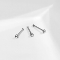 Пирсинг в нос прямой, набор 40 шт., L=10 мм, цвет белый в серебре