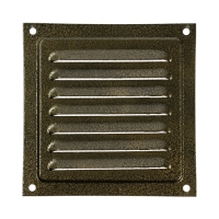 Решетка вентиляционная ZEIN Люкс РМ1212З, 125 х 125 мм, с сеткой, металлическая, золотая