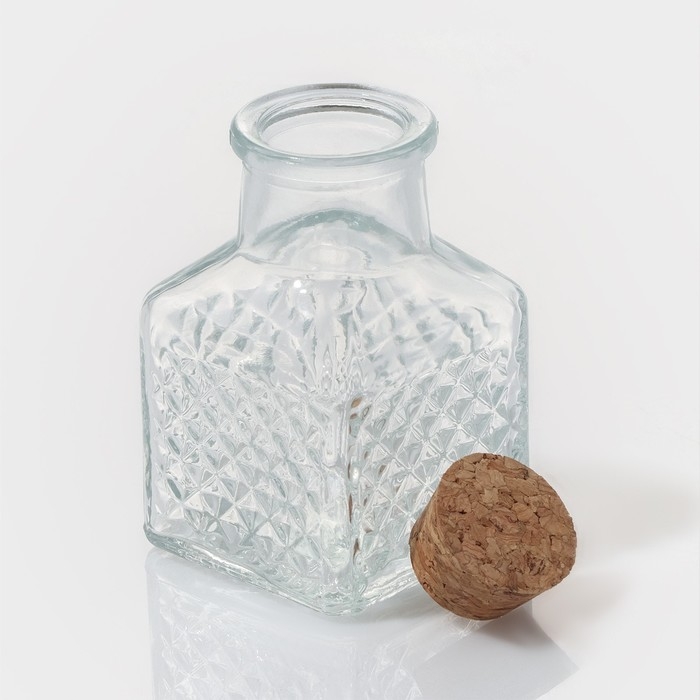 Набор баночек стеклянных для специй с пробковой крышкой Доляна &laquo;Парфе&raquo;, 50 мл, 4,5&times;4,5&times;6,8 см, 12 шт