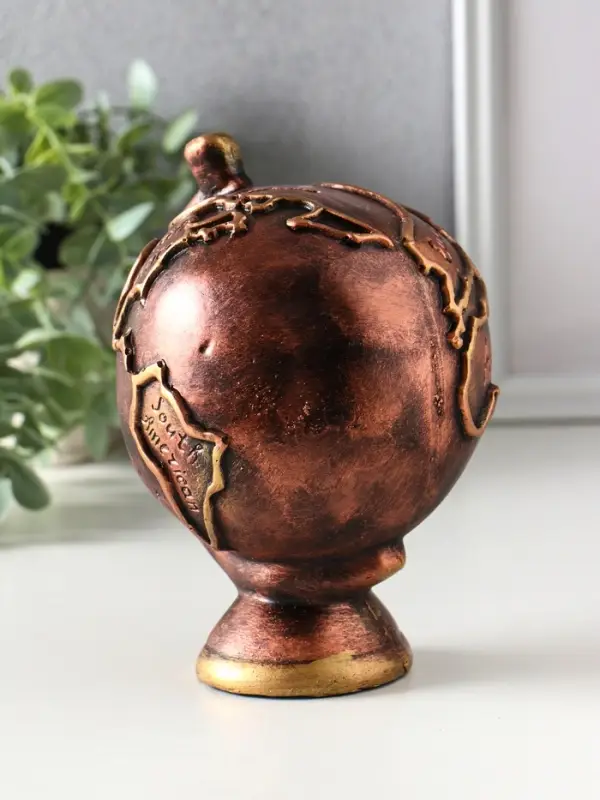 Копилка "Глобус" 17х12х11,5 см, под бронзу