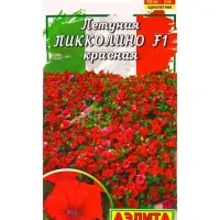 Семена цветов Петуния мини Пикколино F1 красная  (драже в пробирке) С. Farao, Ц/П,5 шт.