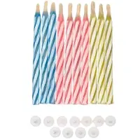 Свечи для торта незадуваемые, набор 10 шт., Коты аристократы