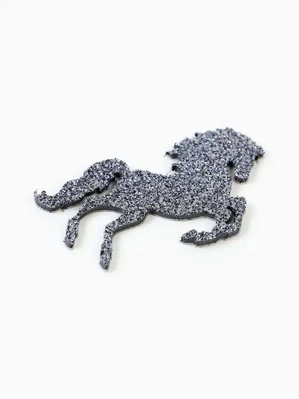 Декор "Лошадки" на клеевой основе, цвет графит, набор 6 шт.