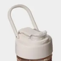 Бутылка для воды стеклянная, с крышкой и трубочкой &laquo;Бьорн&raquo;, 400 мл, цвет бежевый