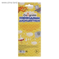 Карандаши двусторонние, заточенные, 12 штук, 24 цвета, корпус треугольный, деревянный, в картонной коробке