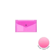 Папка-конверт на кнопке С6, 180 мкм, ErichKrause Glossy Neon, полупрозрачная, микс