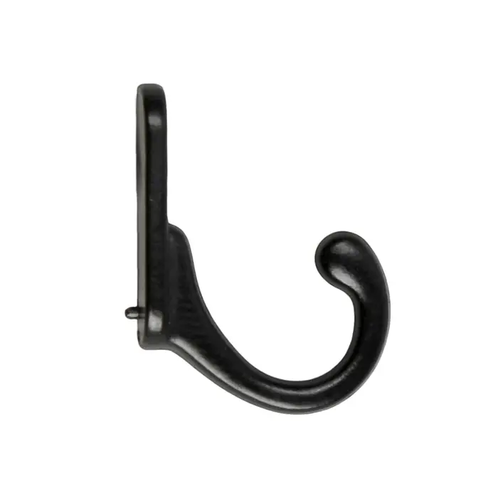 Крючок мебельный ТУНДРА TKO006, однорожковый, черный, 25 шт.