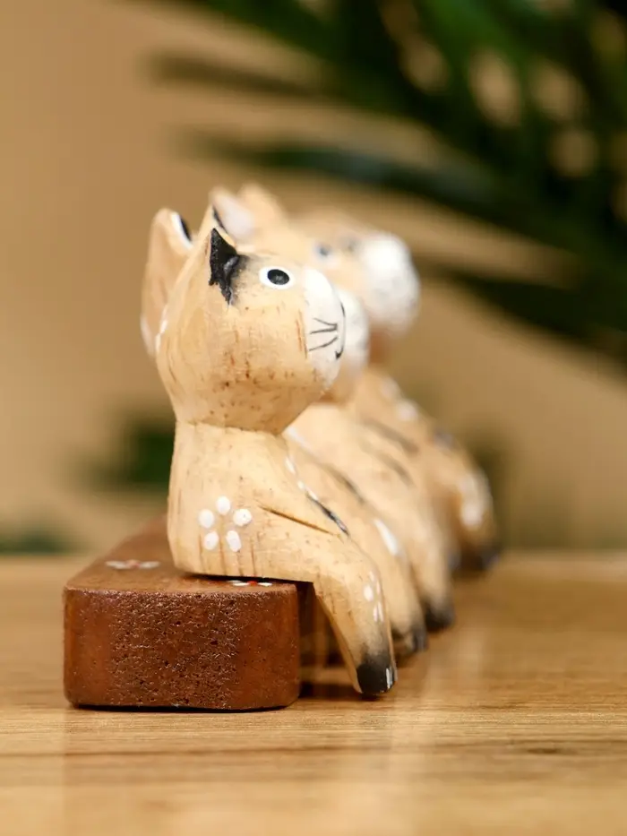 Сувенир &laquo;Зверушки на скамейке&raquo;, 18&times;6&times;4.5 см, дерево, коричневый