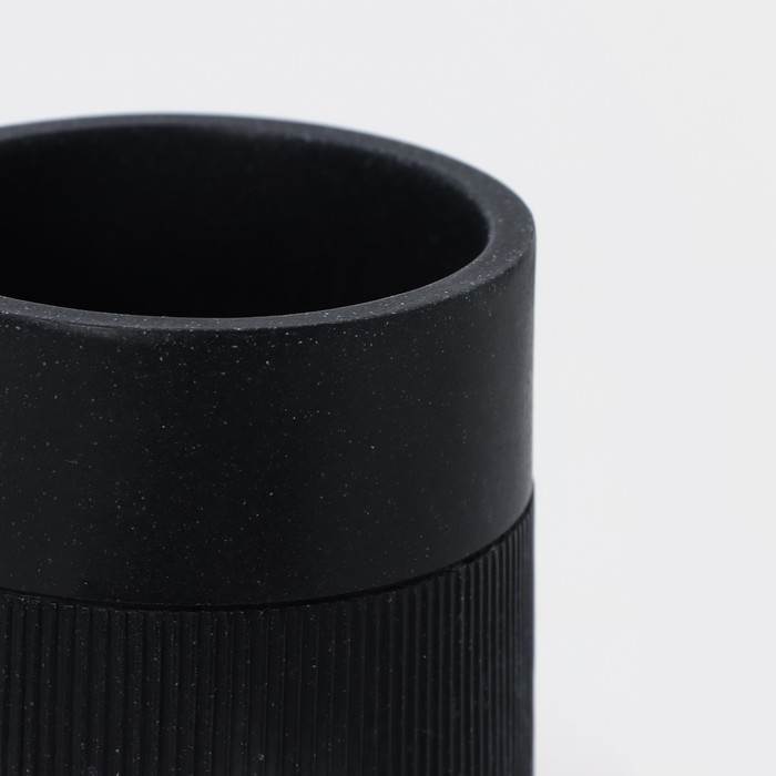 Набор аксессуаров для ванной комнаты SAVANNA, 3 предмета, дозатор, стакан, мыльница, чёрный