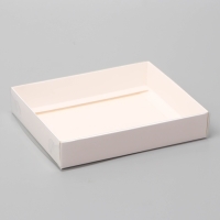 Коробочка сборная с прозрачной крышкой 16&times;13&times;3 см, белая