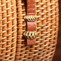 Сумка плетеная ротанг "Мандала" красный, 20х6х70 см