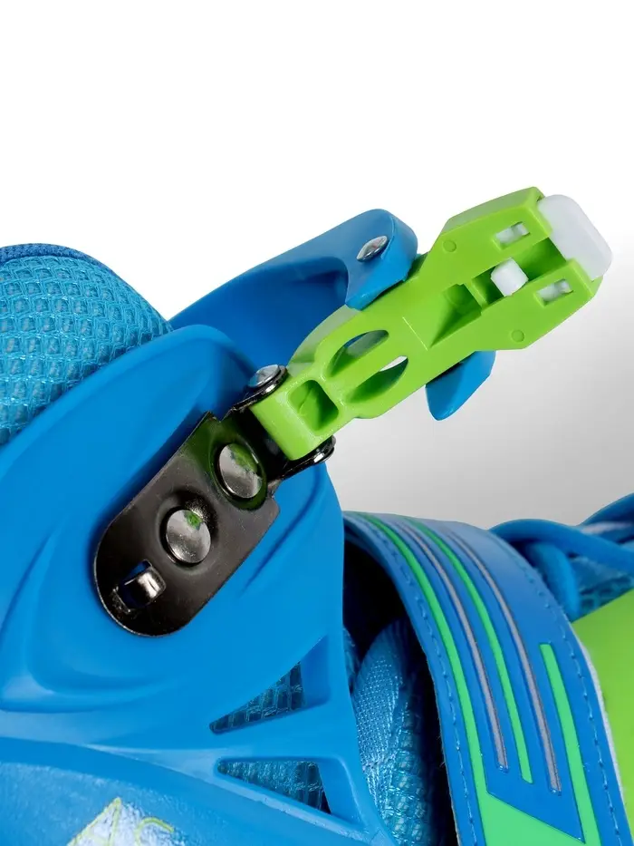 Коньки детские раздвижные BlackAqua, р. 34-37, для фитнеса, зелёные, синие