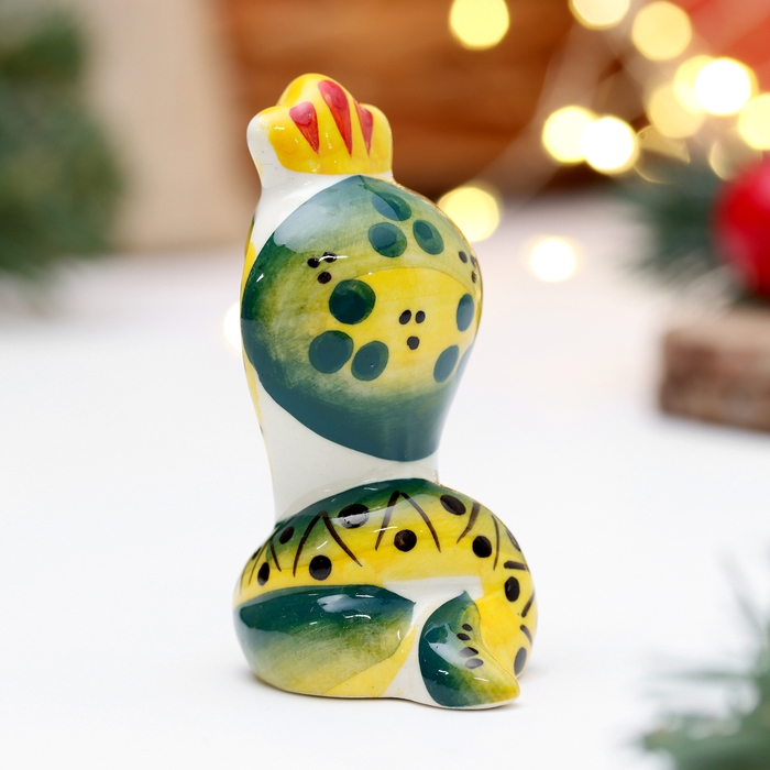 Новый год. Сувенир символ года "Кобра Королева", 7 см, фарфор