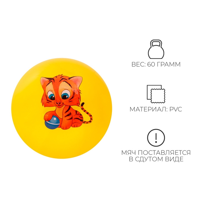 Мяч детский ZABIAKA &laquo;Тигруля&raquo;, d=22 см, цвет МИКС