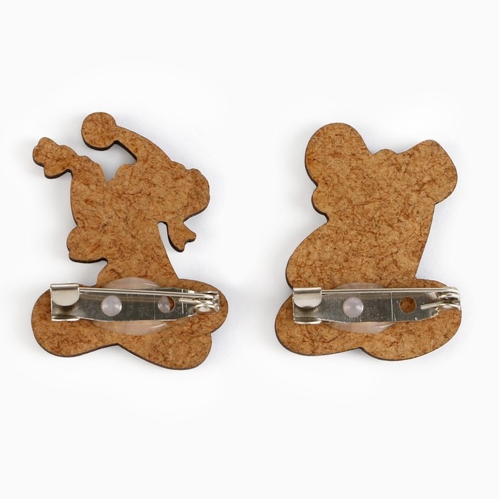 Значки новогодние &laquo;Новый год: две змейки&raquo;, набор, 2 шт