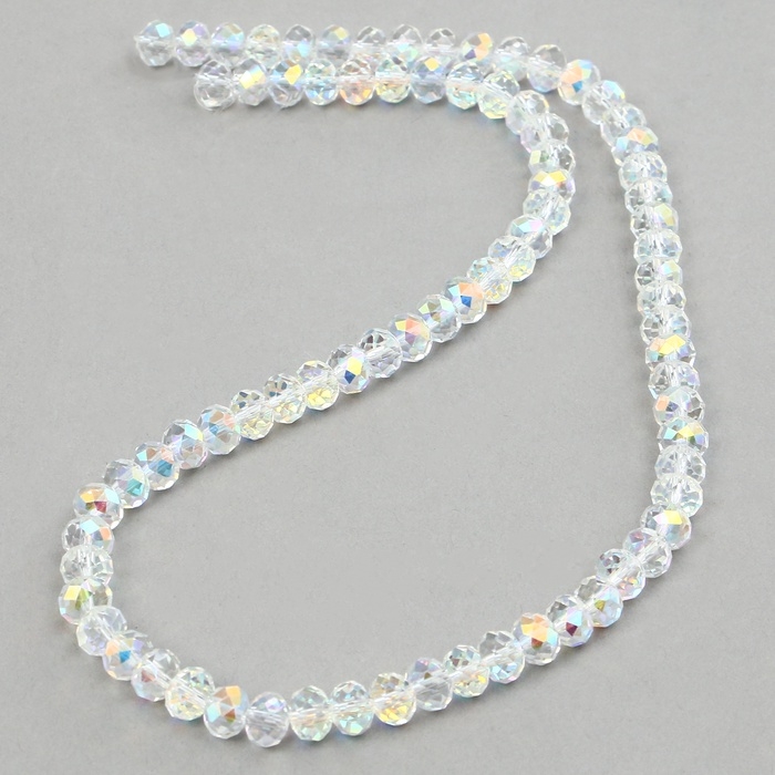 Бусины из стекла, набор 72 шт., размер 1 шт. &mdash; 8 мм, цвет белый