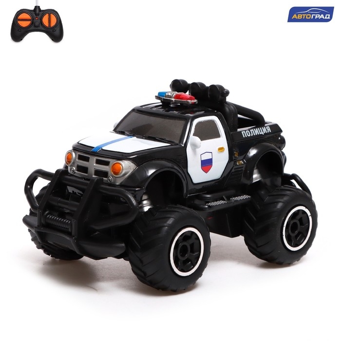 Джип радиоуправляемый &laquo;Полиция&raquo;, работает от батареек, цвет чёрный
