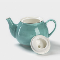 Чайник фарфоровый заварочный Доляна &laquo;Млечный путь&raquo;, 900 мл, цвет бирюзовый