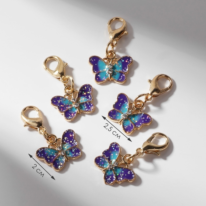 Шарм &laquo;Бабочка&raquo;, цветной в золоте