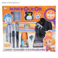 Микроскоп+мини-телескоп и калейдоскоп ФИКСИКИ с набором для исследований