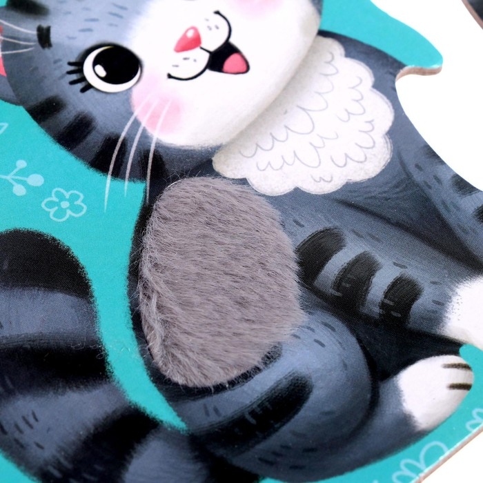 Макси-пазлы с тактильными вставками &laquo;Где чей малыш?&raquo;, 3 пазла, 6 деталей