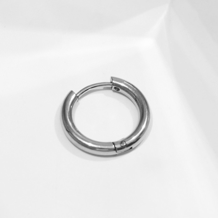 Пирсинг в ухо &laquo;Кольцо&raquo; классик, внешний d=16 мм, внутренний d=12 мм, цвет серебро