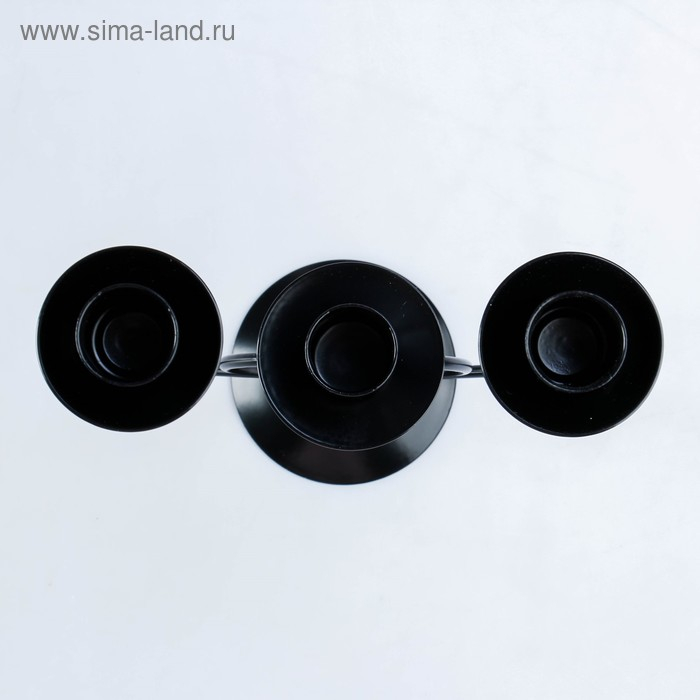 Подсвечник "Трио" металл на 3 свечи, 17х18 см, чёрный