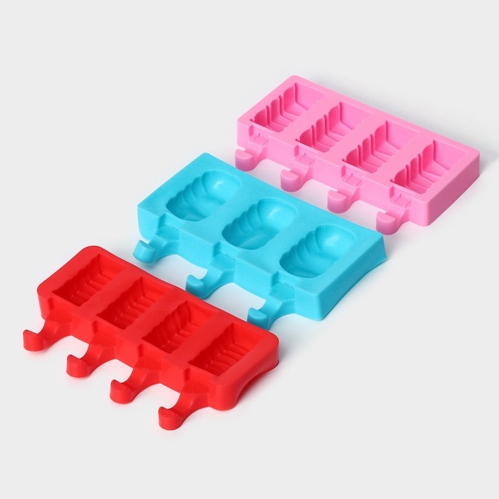 Набор форм для мороженого Доляна &laquo;Венеция&raquo;, 3 шт, силикон, 19&times;11 см