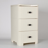 Комод 3-х секционный &laquo;Плетёнка&raquo;, цвет слоновая кость