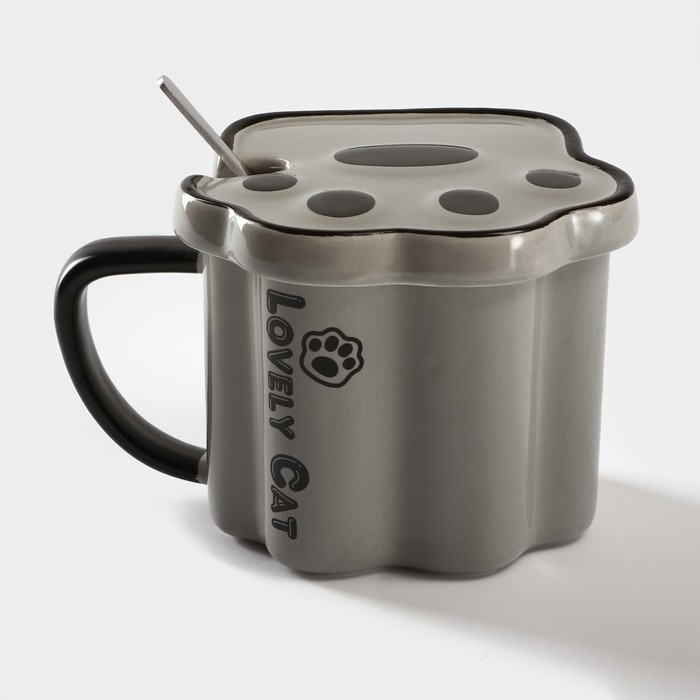 Кружка керамическая &laquo;Лапа тигра&raquo;, 350 мл, цвет серый