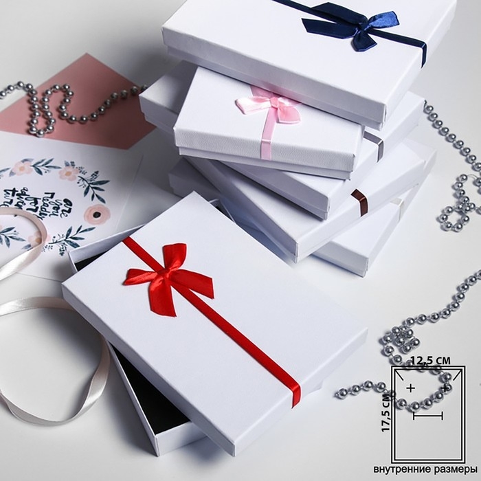 Коробочка подарочная под набор &laquo;Бантик&raquo; минимализм, 13&times;18 (размер полезной части 12,5&times;17,5см), цвет МИКС