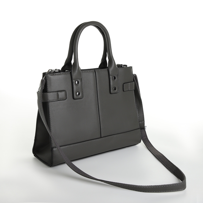 Сумка женская тоут, на молнии, цвет серый