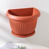Горшок с поддоном настенный &laquo;Ливия&raquo;, 4,6 л, цвет терракотовый