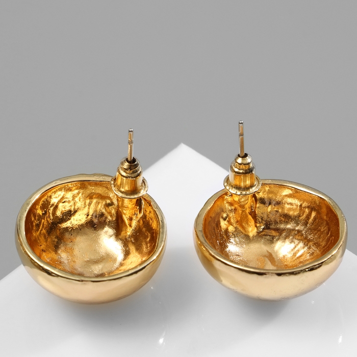 Серьги металл &laquo;Атмосфера&raquo;, круг, сфера, цвет золото