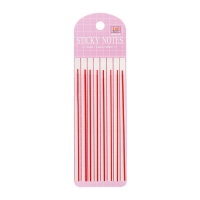 Блок-закладка с липким краем пластик 20л х 8 штук, розовая полоска, 140мм х 6мм CALLIGRATA   10532