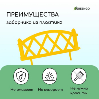 Ограждение декоративное, 35 &times; 232 см, 4 секции, пластик, жёлтое, MODERN, Greengo