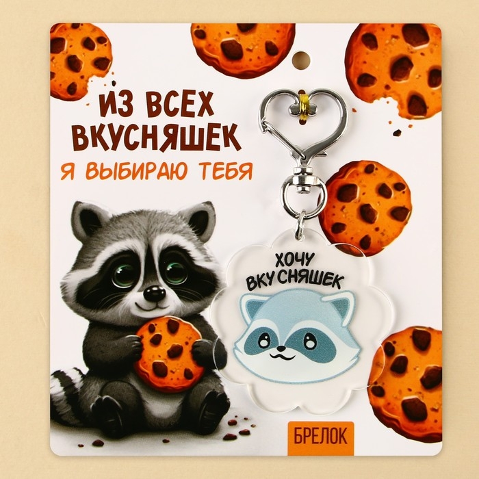 Брелок для ключей акриловый &laquo;Енот&raquo;, 5 х 4,9 см