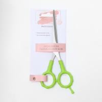Ножницы парикмахерские с упором, лезвие &mdash; 7 см, цвет салатовый/серебристый