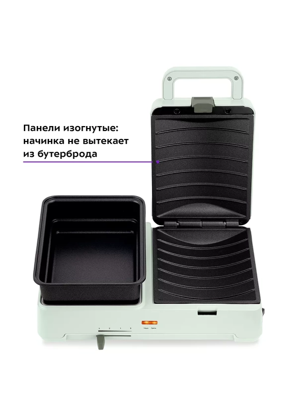 Бутербродница электрическая сендвичница КТ-6061 (2 в 1)