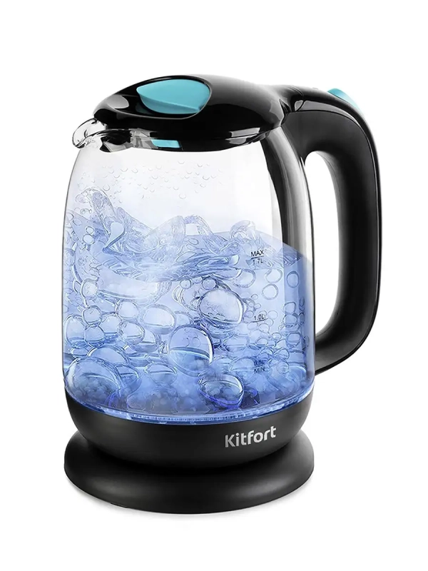 Чайник электрический стеклянный с подсветкой КТ-625 - 1.7 л