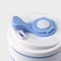 Стакан складной с крышкой Доляна &laquo;С собой&raquo;, 350 мл, 8,5&times;14 см, цвет голубой