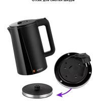 Чайник электрический металлический пластик КТ-6612 1.7 л