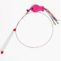 Удочка дразнилка для кошек металлическая с мягкой рыбкой