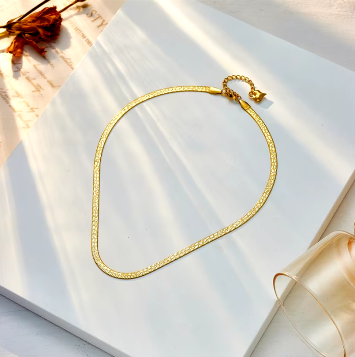 Женская цепочка-чокер из нержавеющей стали, золотистого цвета