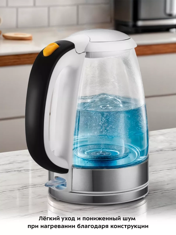 Чайник электрический стеклянный с подсветкой КТ-6627 - 1.7 л