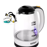 Чайник электрический стеклянный КТ-6633 - 1.7 л