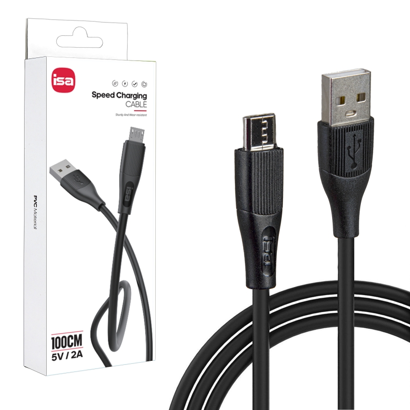 Кабель X6 USB на MicroUSB 1m 2A ISA черный
